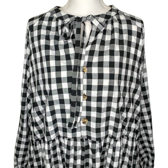 The Lullaby Club Maxi Avalon Smock Dress Black & White Gingham Size 3XL - Picture 6 of 8